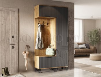 Прихожая Флэш крафт/графит модульная (Миф) в Артёмовском - artyomovskij.mebel-e96.ru