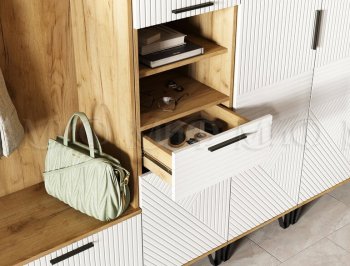 Прихожая Флэш модульная, крафт/белый (Миф) в Артёмовском - artyomovskij.mebel-e96.ru