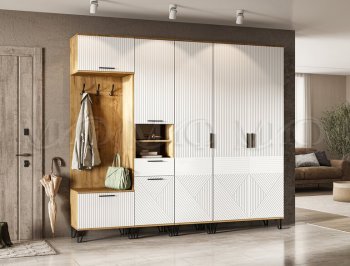 Прихожая Флэш модульная, крафт/белый (Миф) в Артёмовском - artyomovskij.mebel-e96.ru