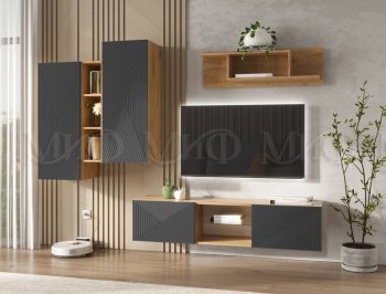 Стенка Флэш крафт/графит (Миф) в Артёмовском - artyomovskij.mebel-e96.ru