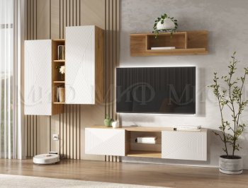 Стенка Флэш крафт/белый (Миф) в Артёмовском - artyomovskij.mebel-e96.ru