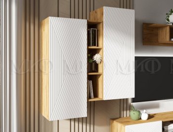 Стенка Флэш крафт/белый (Миф) в Артёмовском - artyomovskij.mebel-e96.ru