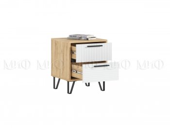 Тумба прикроватная Флэш крафт/белый, 2 шт (Миф) в Артёмовском - artyomovskij.mebel-e96.ru