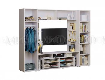 Стенка Гармония (2700) МДФ крафт/белый (Миф) в Артёмовском - artyomovskij.mebel-e96.ru