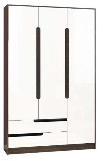 Шкаф 1200 мм 3-х створчатый Гавана белый (Текс) в Артёмовском - artyomovskij.mebel-e96.ru | фото