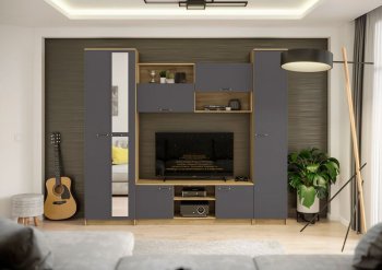 Стенка Герда крафт/графит (ИЦ) в Артёмовском - artyomovskij.mebel-e96.ru