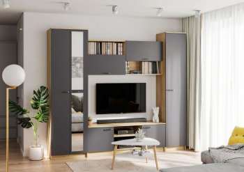 Стенка Герда крафт/графит (ИЦ) в Артёмовском - artyomovskij.mebel-e96.ru