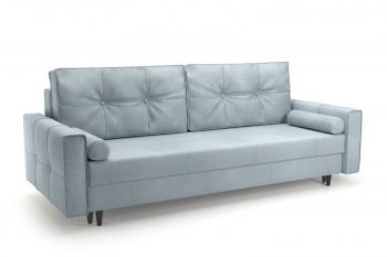 Диван-кровать Гольф + подушка цилиндрическая (2шт) (рогожка SHE993 (светло-серый)) (Софт) в Артёмовском - artyomovskij.mebel-e96.ru