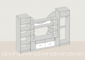 Гостиная Аллегро с 2 шкафами вариант-5 (Ясень светлый/тёмный) в Артёмовском - artyomovskij.mebel-e96.ru