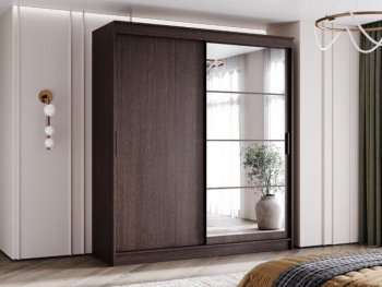 Шкаф-купе 2000 мм Гранд-1 ЛДСП/Зеркало, венге (Эра) в Артёмовском - artyomovskij.mebel-e96.ru