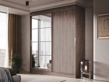 Шкаф-купе 2000 мм Гранд-1 ЛДСП/Зеркало, дуб горный (Эра) в Артёмовском - artyomovskij.mebel-e96.ru