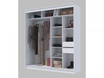 Шкаф-купе 2000 мм Гранд-1 ЛДСП/Зеркало, Белый (Эра) в Артёмовском - artyomovskij.mebel-e96.ru