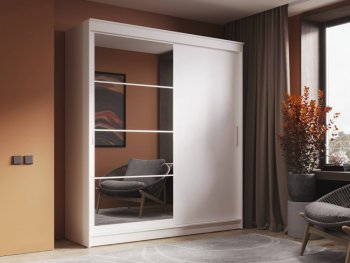 Шкаф-купе 2000 мм Гранд-1 ЛДСП/Зеркало, Белый (Эра) в Артёмовском - artyomovskij.mebel-e96.ru