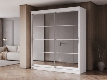 Шкаф-купе 2000 мм Гранд-1 зеркало/зеркало, белый (Эра) в Артёмовском - artyomovskij.mebel-e96.ru