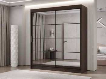 Шкаф-купе 2000 мм Гранд-1 зеркало/зеркало, венге (Эра) в Артёмовском - artyomovskij.mebel-e96.ru