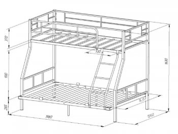 Кровать двухъярусная Гранада-1 140 Белый в Артёмовском - artyomovskij.mebel-e96.ru