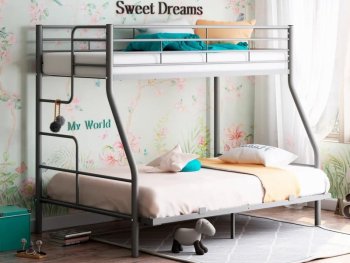 Кровать двухъярусная Гранада-3 140 Серый в Артёмовском - artyomovskij.mebel-e96.ru