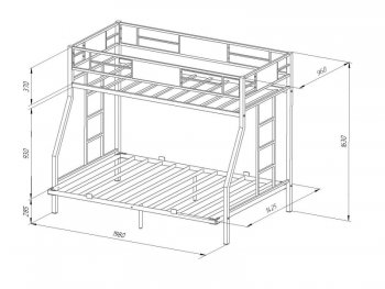 Кровать двухъярусная Гранада-ПЯЯ 140 с полкой и ящиками (ФМ) в Артёмовском - artyomovskij.mebel-e96.ru