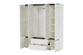 Шкаф 1800 мм 6С2Я с 2мя зерк. Гретта крафт белый (Памир) в Артёмовском - artyomovskij.mebel-e96.ru