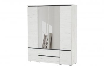 Шкаф 1800 мм 6С2Я с 2мя зерк. Гретта крафт белый (Памир) в Артёмовском - artyomovskij.mebel-e96.ru | фото