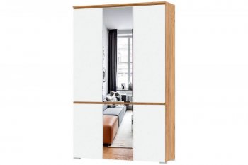 Шкаф 1350 мм 4С2ЗР с зерк. Гретта крафт золотой (Памир) в Артёмовском - artyomovskij.mebel-e96.ru