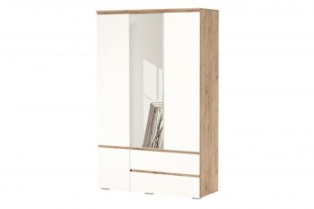 Шкаф 1300 мм 4С2Я с 1 зерк. Гретта крафт золотой (Памир) в Артёмовском - artyomovskij.mebel-e96.ru