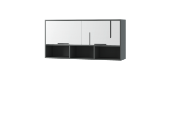 Полка навесная с дверками Грей (МЛК) в Артёмовском - artyomovskij.mebel-e96.ru