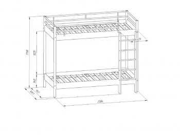 Кровать двухъярусная Хельга Композиция 25 в Артёмовском - artyomovskij.mebel-e96.ru