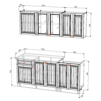 Кухонный гарнитур Хозяюшка 1800 Акация/Деним (Эра) в Артёмовском - artyomovskij.mebel-e96.ru