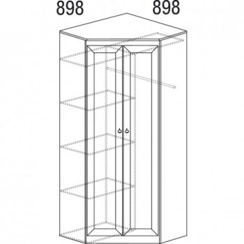 Шкаф угловой Инна 606 денвер темный (Яна) в Артёмовском - artyomovskij.mebel-e96.ru