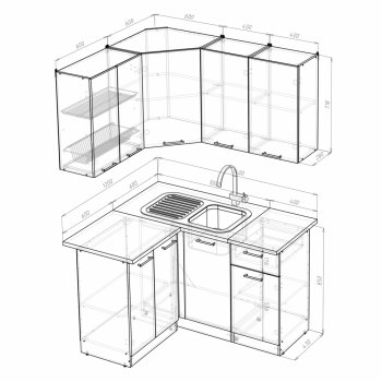 Кухонный гарнитур Инна прайм 1200х1400 мм (Герда) в Артёмовском - artyomovskij.mebel-e96.ru