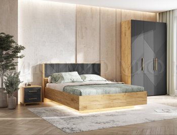 Кровать парящая Ирис крафт/графит(Миф) в Артёмовском - artyomovskij.mebel-e96.ru