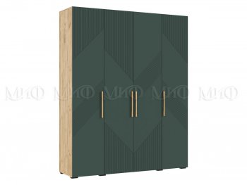 Шкаф 1800 мм Ирис с антресолью крафт/грин (Миф) в Артёмовском - artyomovskij.mebel-e96.ru