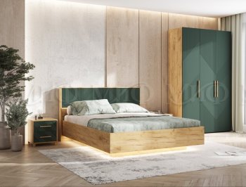Кровать парящая Ирис крафт/грин (Миф) в Артёмовском - artyomovskij.mebel-e96.ru
