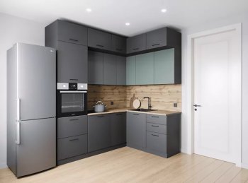 Кухонный гарнитур угловой Изумруд 2200*1700 мм (Санвут) в Артёмовском - artyomovskij.mebel-e96.ru