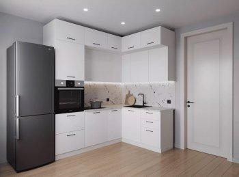 Кухонный гарнитур угловой Жемчуг 2200*1700 мм (Санвут) в Артёмовском - artyomovskij.mebel-e96.ru