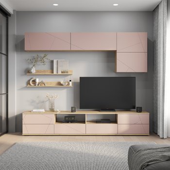 Стенка Камелия ГС-01 шарли пинк (БТС) в Артёмовском - artyomovskij.mebel-e96.ru