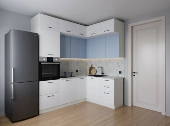 Кухонный гарнитур угловой Капри ЛДСП/МДФ 2200*1700 мм (Санвут) в Артёмовском - artyomovskij.mebel-e96.ru