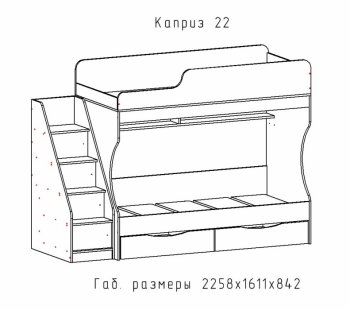 Кровать двухъярусная Каприз-22 (АстридМ) в Артёмовском - artyomovskij.mebel-e96.ru