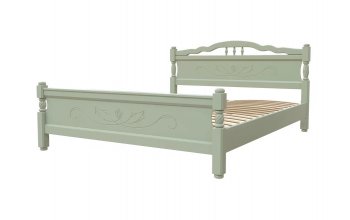 Кровать из массива Карина-5 Зеленый самшит (БМ) в Артёмовском - artyomovskij.mebel-e96.ru