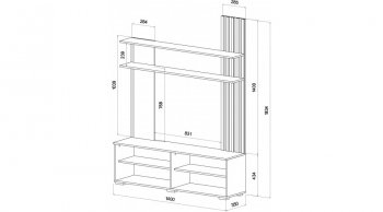 Стенка Каролина Дуб Вотан/Кашемир (Лин) в Артёмовском - artyomovskij.mebel-e96.ru