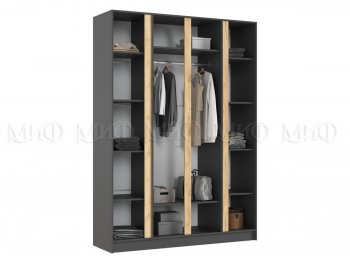 Шкаф 1600 мм 4-х створчатый Келвин графит  (Миф) в Артёмовском - artyomovskij.mebel-e96.ru