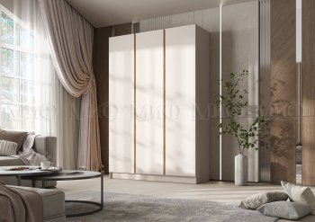 Шкаф 1500 мм 3-х створчатый Келвин кашемир (Миф) в Артёмовском - artyomovskij.mebel-e96.ru