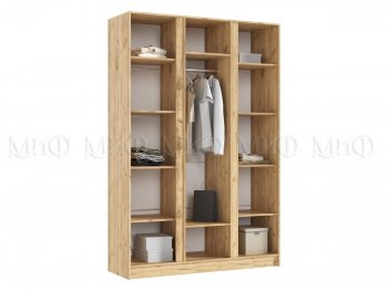 Шкаф 1500 мм 3-х створчатый Келвин дуб золотой/графит (Миф) в Артёмовском - artyomovskij.mebel-e96.ru