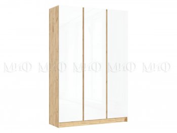 Шкаф 1500 мм 3-х створчатый Келвин крафт золотой/белый (Миф) в Артёмовском - artyomovskij.mebel-e96.ru