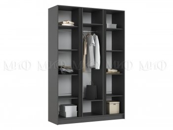 Шкаф 1500 мм 3-х створчатый Келвин графит  (Миф) в Артёмовском - artyomovskij.mebel-e96.ru