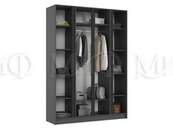 Шкаф 1600 мм 4-х створчатый Келвин графит  (Миф) в Артёмовском - artyomovskij.mebel-e96.ru