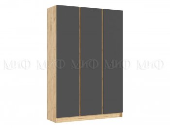 Шкаф 1500 мм 3-х створчатый Келвин дуб золотой/графит (Миф) в Артёмовском - artyomovskij.mebel-e96.ru