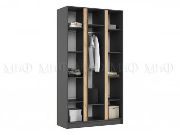 Шкаф 1200 мм 3-х ств. Келвин графит  (Миф) в Артёмовском - artyomovskij.mebel-e96.ru