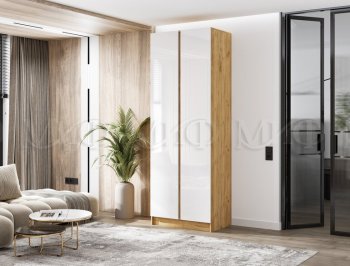 Шкаф 800 мм 2-х ств. Келвин крафт золотой/белый (Миф) в Артёмовском - artyomovskij.mebel-e96.ru